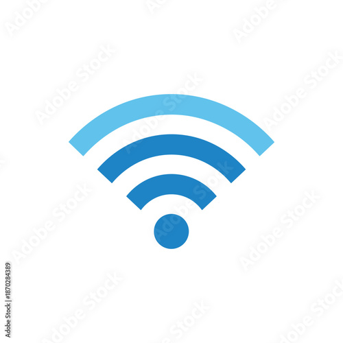 Wireless network signal indicator graphic for internet connection and technology, representing Wi-Fi communication and data transfer