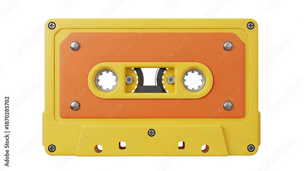 Fototapeta premium Yellow and Orange Cassette Tape