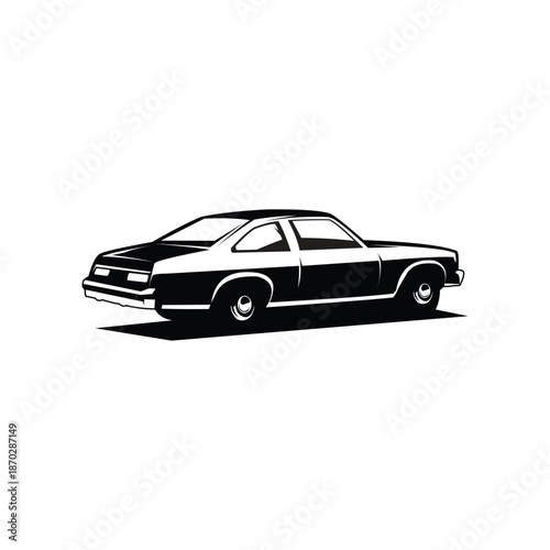 American car silhouette vector monochrome design. available in eps 10. best for logo, badge, emblem.