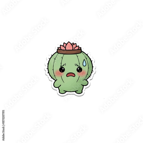 Worried Cactus Sticker