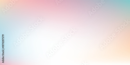 Abstract clear blue sky. Pastel rainbow. Light blue, pink and yellow color vector banner. Pastel gradient sky pattern simple