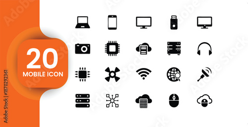 Modern Technology and Mobile Device Icons Collection