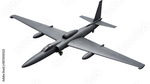 Hyper-Realistic U-2 Dragon Lady Reconnaissance Aircraft Isometric View