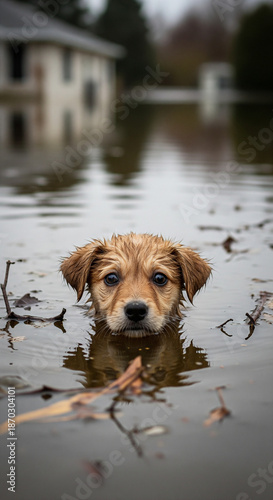 Dog under wather