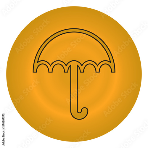 South Korean honeycomb toffee. Dalgona candy.a candy umbrella illustration. Sign, symbol, icon or logo. Vector illustration.