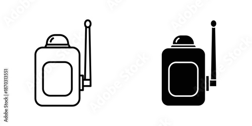 Two Black and White Fire Extinguishers with Hoses Safety