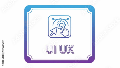 UI UX Design Concept with Cursor and Hand Icon.