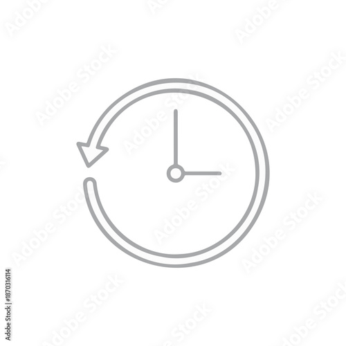 History Outline Icon for Recent Activity and User Interface