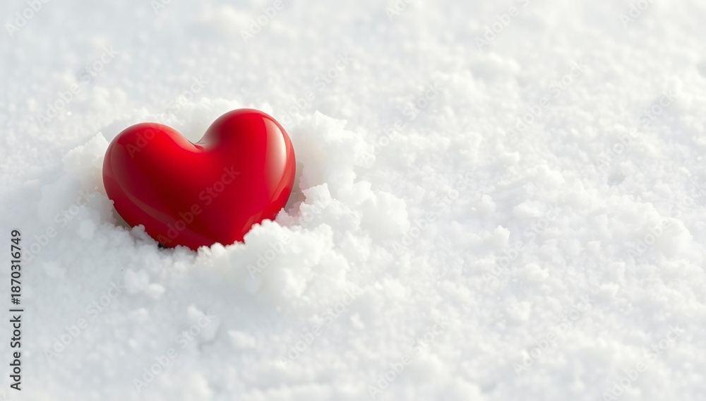 Fototapeta premium Red heart in snow