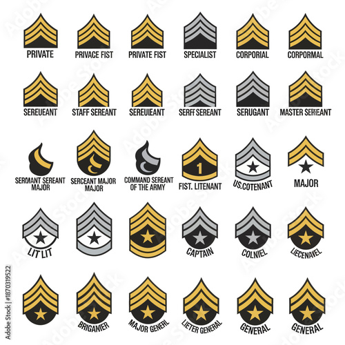 Military Rank Insignia Chart: Enlisted and Officer Ranks