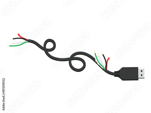 Broken USB Cable Connector Illustration
