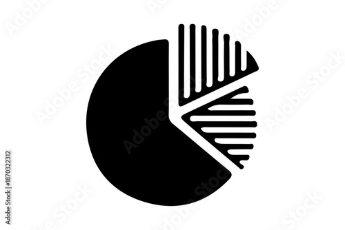 A visual representation of data segmentation, depicting a pie chart divided into distinct sections, symbolizing analytics and information breakdown