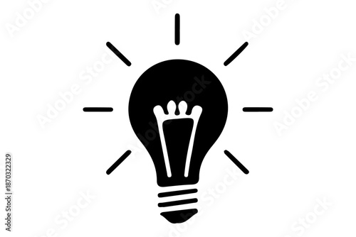Bright lightbulb icon representing a new idea or innovation, a symbol of creativity and inspiration