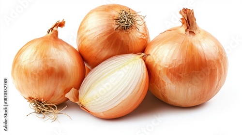 Wallpaper Mural Fresh and Crisp Yellow Onions with One Cut Open for Culinary Use in Cooking and Food Preparation Torontodigital.ca