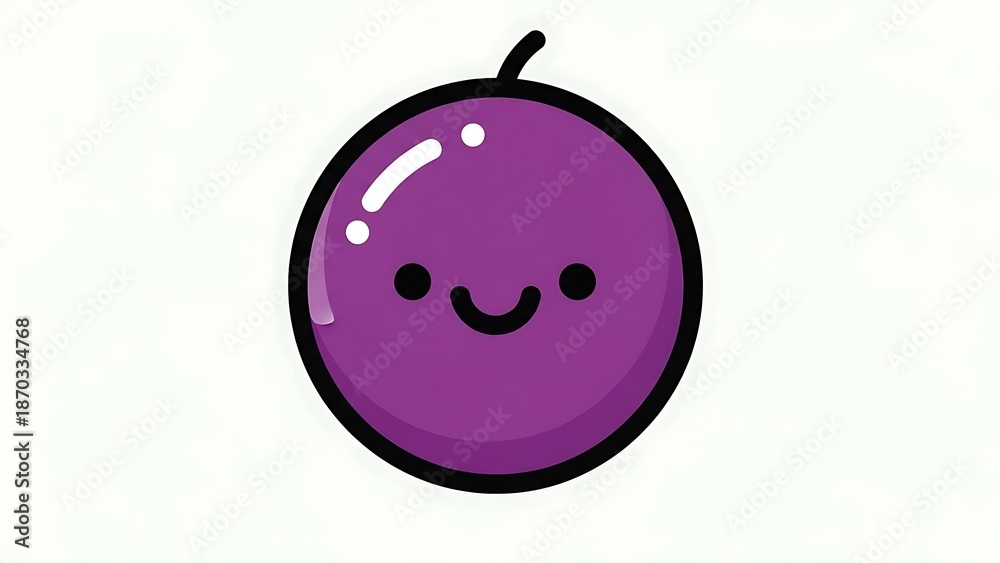 Fototapeta premium Cart Page Illustration of Purple Fruit.