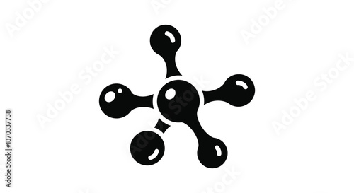 Abstract molecular structure depicted in a bold black form a striking silhouette