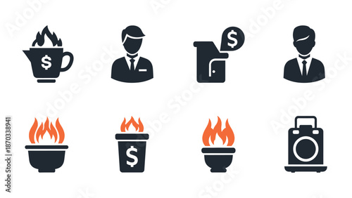 Financial Icons and Concepts Illustrations in Graphic Design