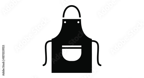 A simple black apron icon design showcasing a classic kitchen tool silhouette