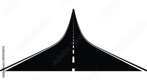 A long winding road stretching into the distance presented as a striking silhouette