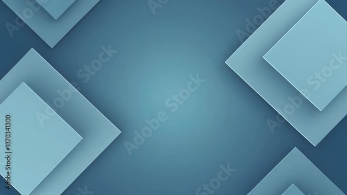 Abstract Background with Layered Blue Squares for Digital