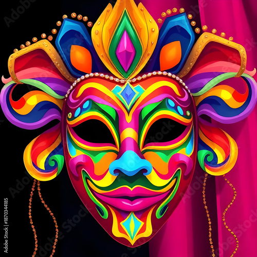 carnival, mask, isolated, vector, illustration, masquerade, festival, costume, party, celebration, venetian, mardiGras, fantasy, mystery, elegant, decorative, ornament, design, graphic, art, symbol, i