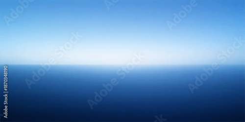 Blue sky with clouds over the ocean, a calm summer seascape illustration