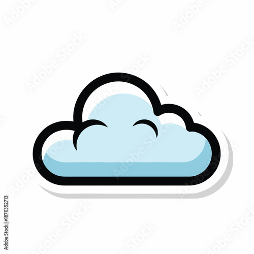 A cartoonish blue cloud