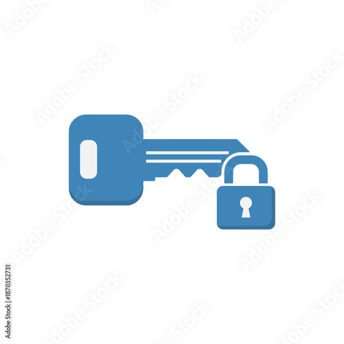 Secure Access and Protection Icon Representing Safety, Security, and Confidentiality Through a Key and Lock