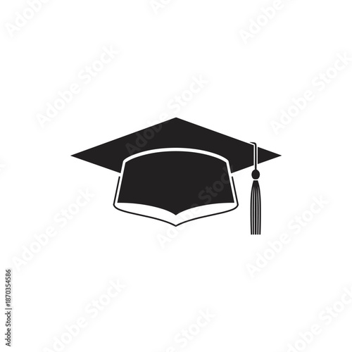 Symbolic illustration of a classic academic graduation cap, representing educational achievement, success, and the culmination of an academic journey with an iconic design