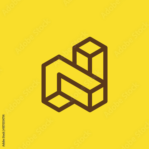 simple and modern N building logo design template elements