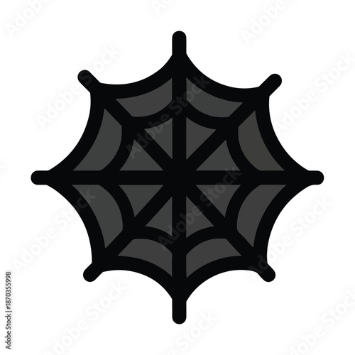 A black spiderweb with gray shading