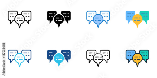 Language development icons set multiple style collection. Editable stroke 
