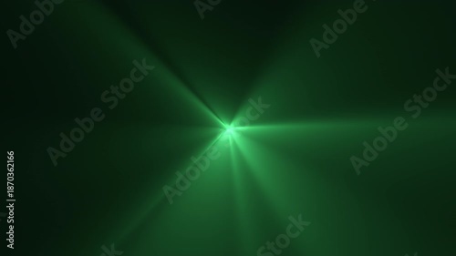 Radiant Green Light Beams Abstract Graphic with Dynamic Glow Effect in Dark Background, Digital Art, Front View, Modern Concept