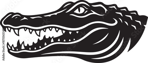 Alligator Head Silhouette Vector - Bold, Detailed, and Versatile Design for Wildlife and Nature Projects