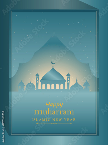 Vector illustration of the Taj Mahal architecture in India featuring a symbolic monument silhouette for travel and culture design