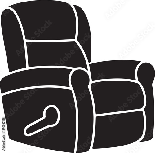 Comfortable reclining armchair vector illustration isolated on transparent background