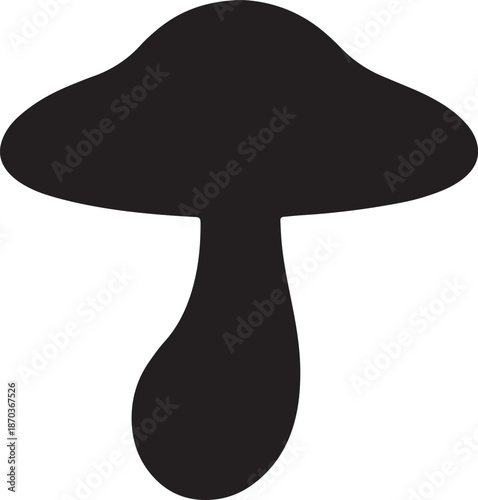 Mushroom fungi vector silhouette edible or poisonous plant nature forest element icon