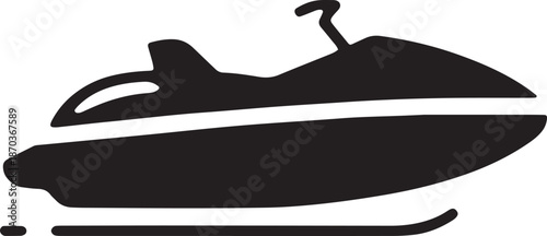 Personal watercraft vehicle icon black silhouette vector graphic representing speed and adventure on water