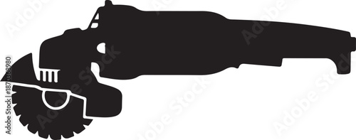 Angle Grinder Silhouette, Power Tool Vector, Construction Equipment Icon, Industrial Grinder icon, Black Tool Silhouette