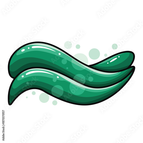 A cartoonish illustration of two green cucumbers