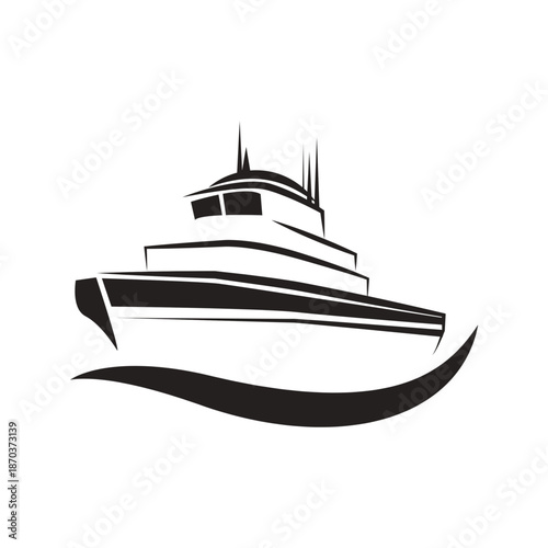 Modern yacht sailing isolated on white background