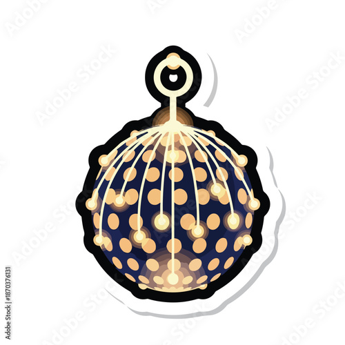 A blue and gold Christmas ornament