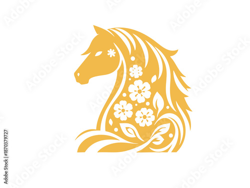 Happy Chinese New Year Decorative Year of the Horse Chinese Zodiac Concept for Lunar New Year 2026