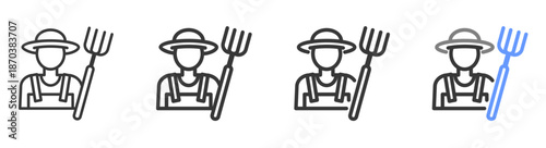 The Ultimate farmer Styles with Variations Line of icon set vector illustration  