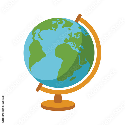 Globe representing earth with continents and oceans