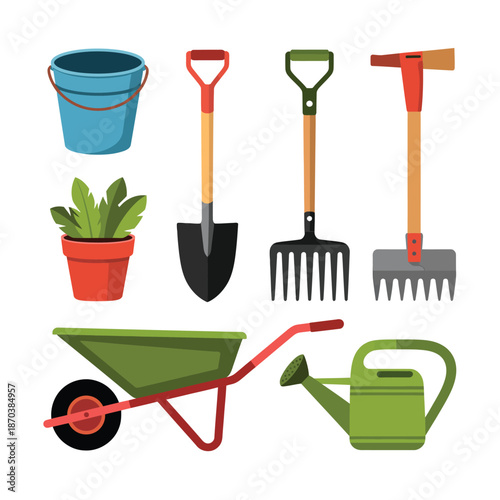 Gardening tools and equipment for planting and maintenance
