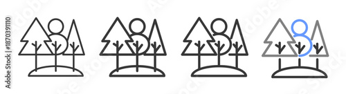 The Ultimate forest Styles with Variations Line of icon set vector illustration