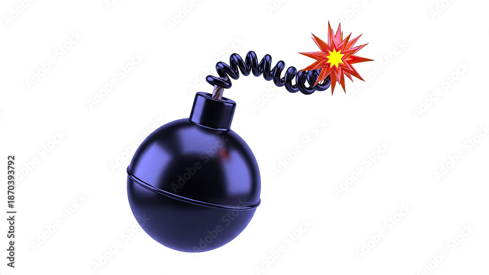 Obraz premium Exploding Bomb with Fuse