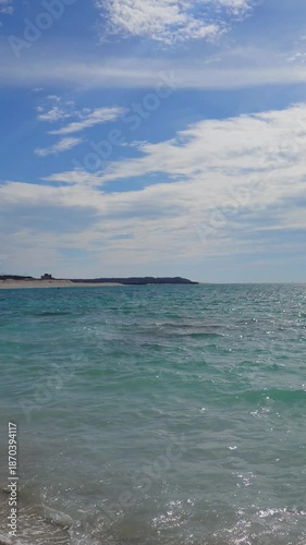 Tropical turquoise ocean waves and scenic coastline at Houliao Paradise Road in Penghu Taiwan