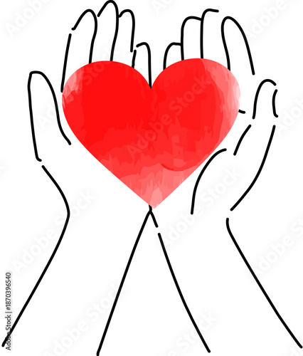 ハートを持つ両手、メンタルヘルス